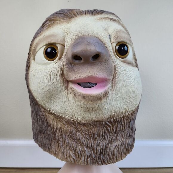 🩵Deluxe Sloth Full Head Latex Costume Mask - Picture 2 of 13